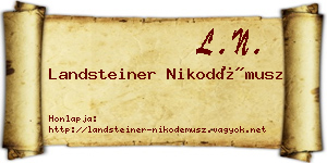 Landsteiner Nikodémusz névjegykártya